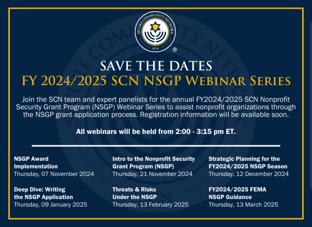 Nonprofit Security Grant Program (NSGP) Secure Community Network